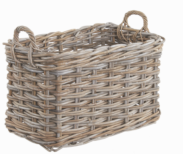 Rattan Rectangular Log Basket M