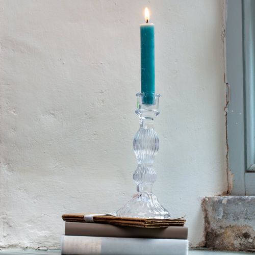 Glass Candlestick L | Clear