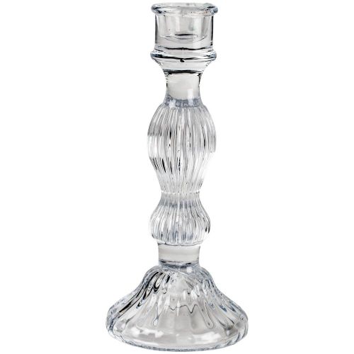 Glass Candlestick L | Clear