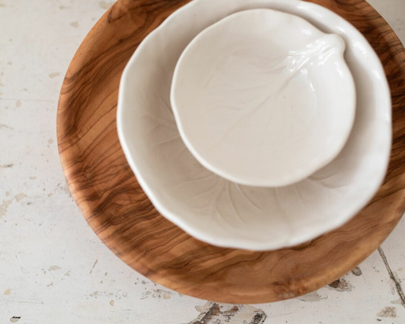 Cabbage Salt Bowl | White