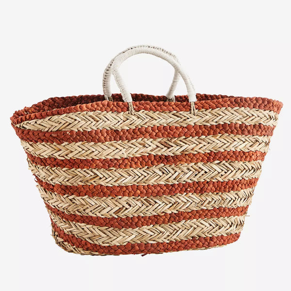 Striped Seagrass Basket | Burned Orange